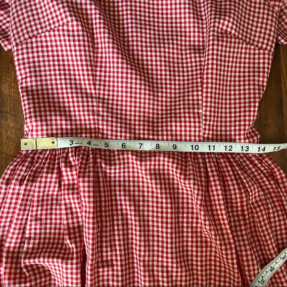 Vintage Red & White Gingham Dress - Size Small/Medium - Picture 6 of 7